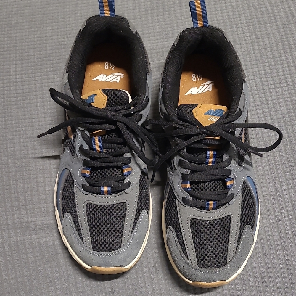 Avia Black and Blue Mesh Sneakers